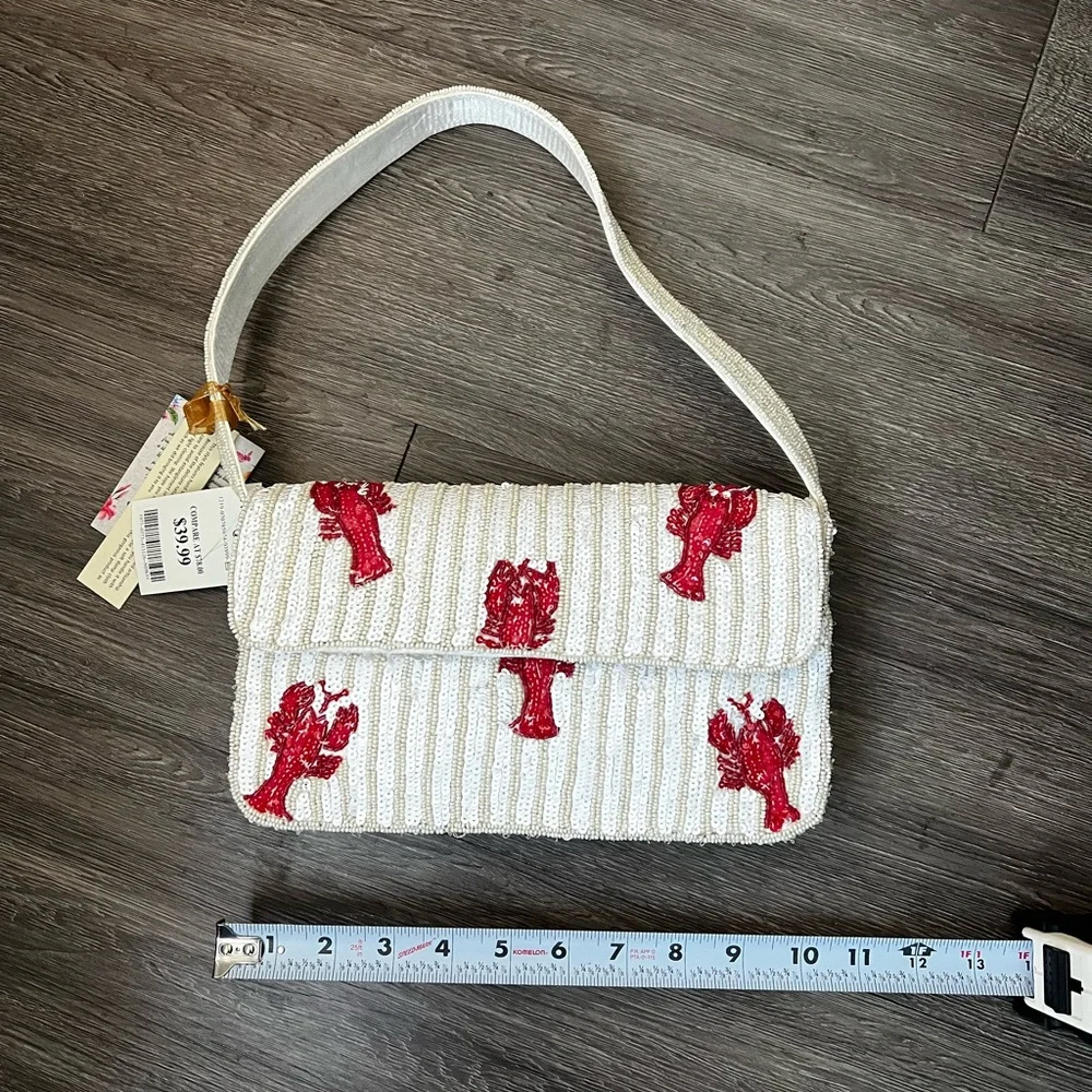 NWT Made in India Beaded Lobster Bag - Picture 7 of 9